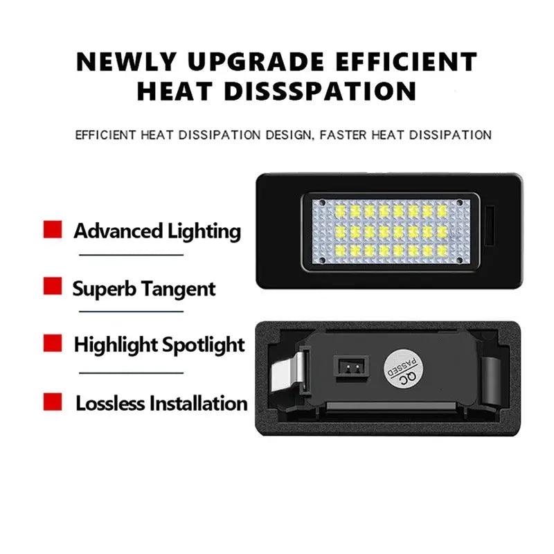 2Pcs LED Number License Plate Light Lamps For Audi A3 A4 A5 A6 A7 Q3 Q5 Q7 TT A1 S3 S4 S5 S6 S7 S1 TTS TTRS Car Accessories - Auto Part Pro Switzerland