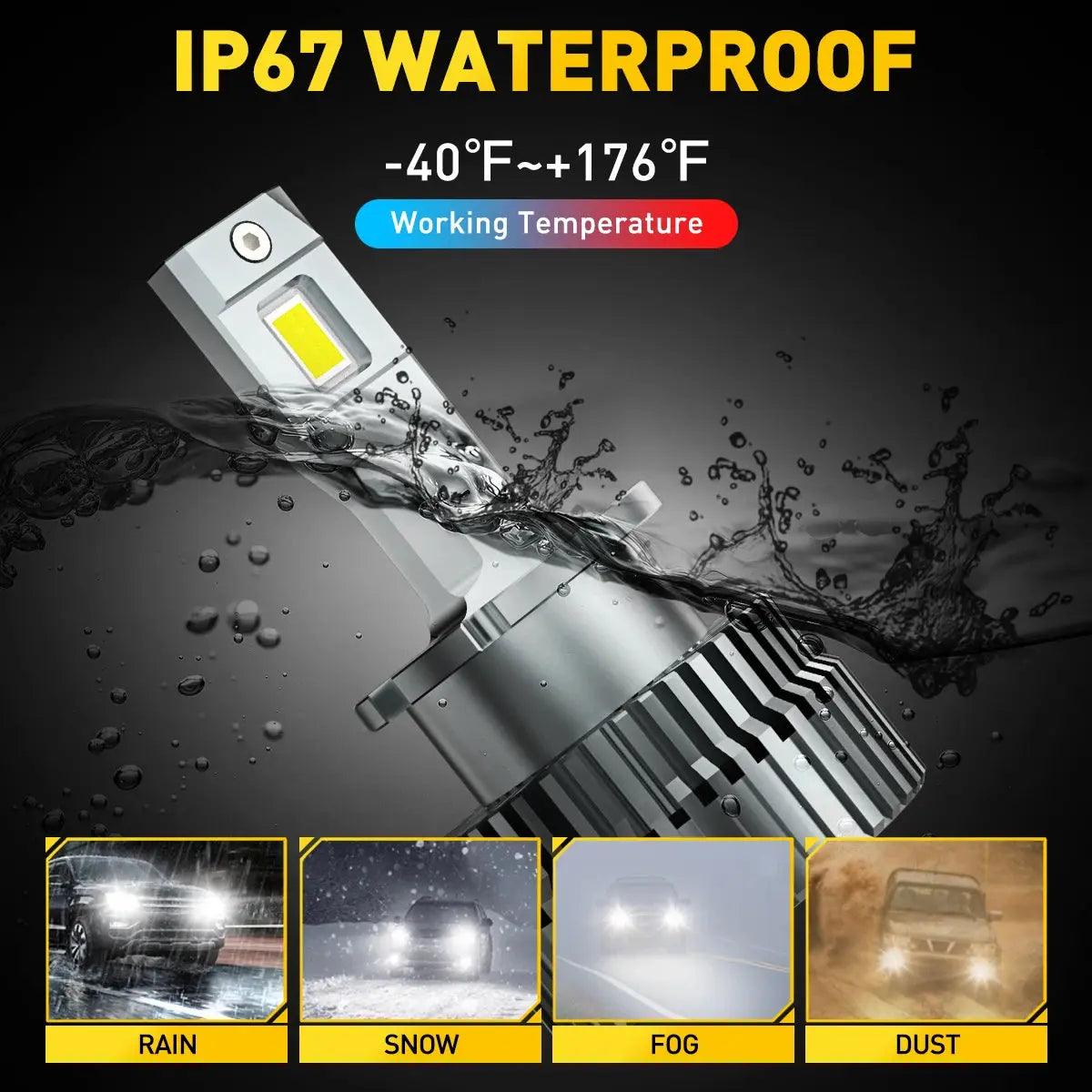 2X D2S D4S HID LED Headlight Canbus Error Free 35W 6000K LED Bulb 12V for Toyota Prius Lexus Mazda BMW VW Car Headlights - Auto Part Pro Switzerland