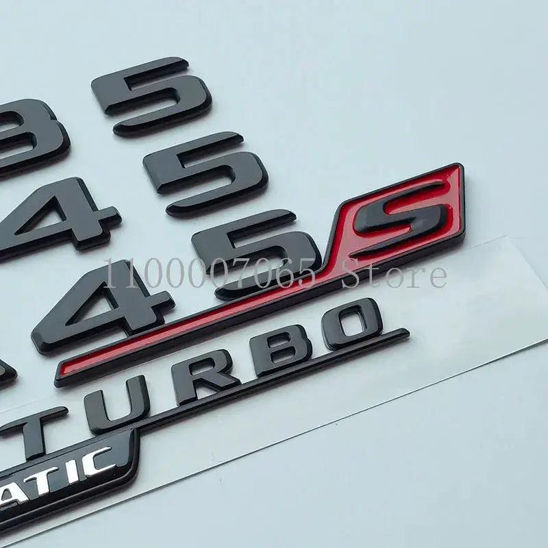 2017 Matte Black Letters A35 A45 A45S Turbo 4matic Emblem for Car Fender Trunk Rear W176 W177 Logo Sticker - Auto Part Pro Switzerland
