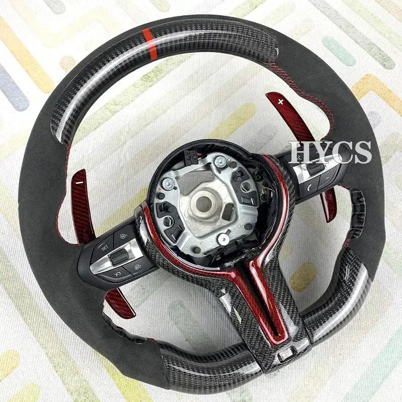 HYCS LED Purple Petal Forged Carbon Fiber Steering Wheel For BMW F20 F22 F30 F35 F32 F01 F02 F10 F18 M2 M3 M4 M5 - Auto Part Pro Switzerland