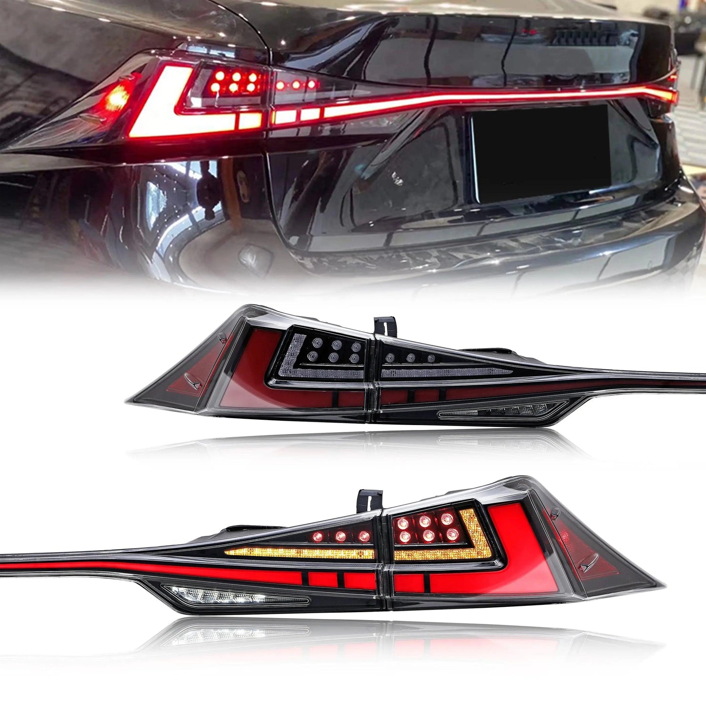 LED Tail Lights for Lexus IS250 IS300 IS350 IS200t ISF 2013-2020 Start Up Animation Sequential Facelift Lamps - Auto Part Pro Switzerland