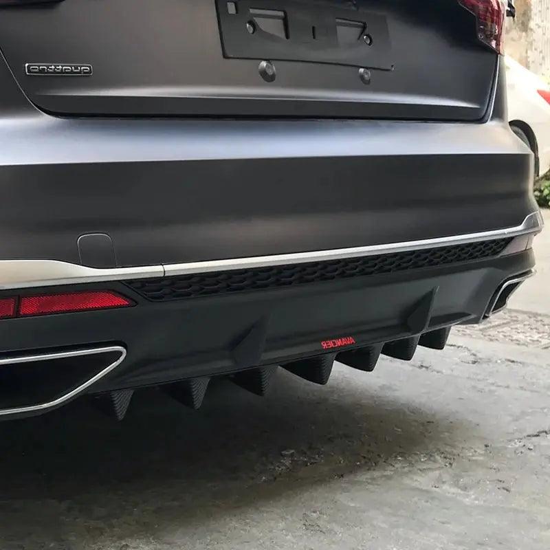 Audi A4 2017-2022 Rear Bumper Diffuser Shark Fin Spoiler Kit ABS - Auto Part Pro Switzerland