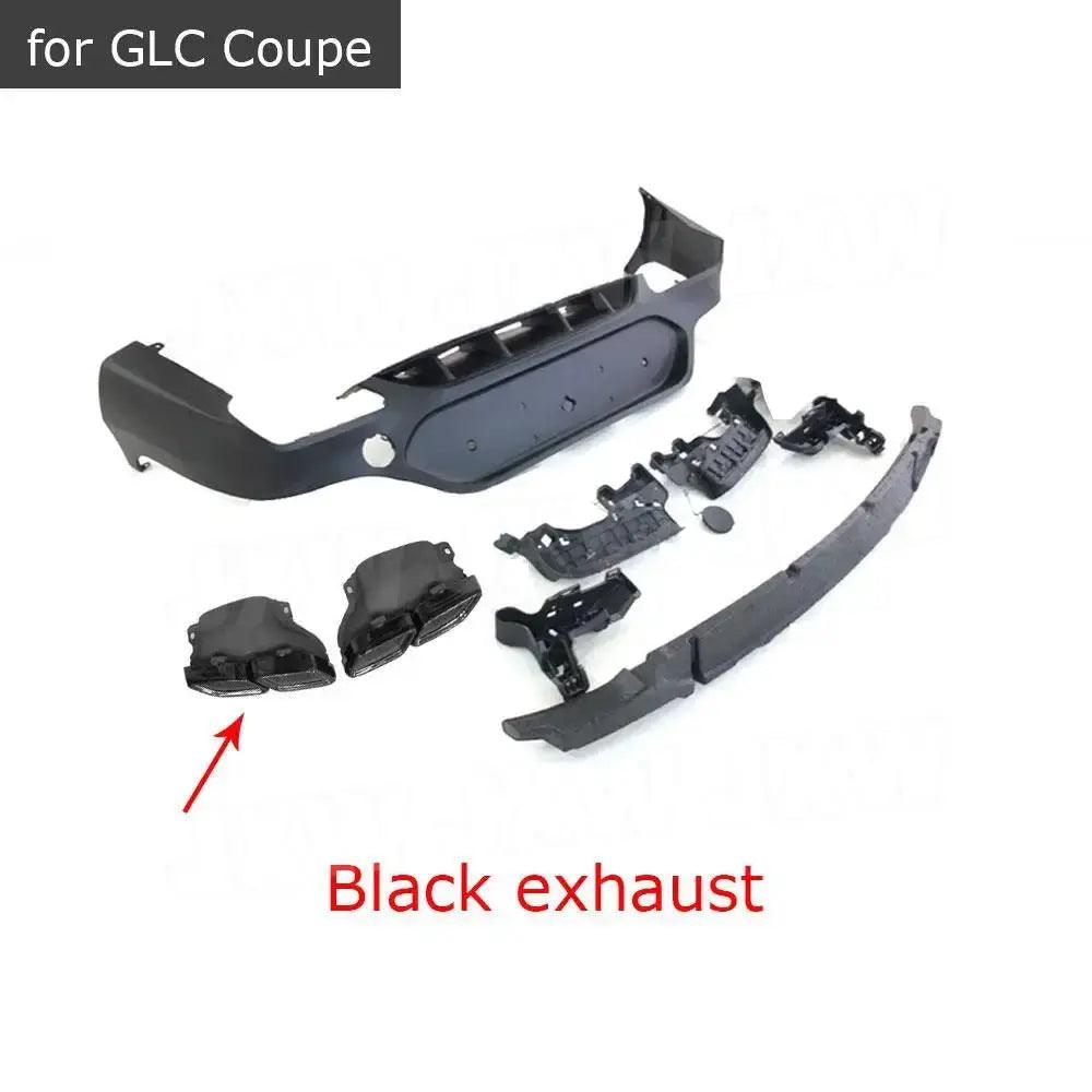 PP Rear Diffuser With Exhaust Tips For Benz GLC C253 GLC300 GLC43 Coupe GLC63S 2017-2019 Car Styling Rear Lip Bumper Body Kits - Auto Part Pro Switzerland