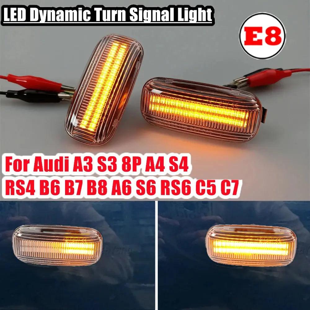 Turn Signal Side Marker Light For Audi A3 S3 8P A4 B6 B8 B7 S4 RS4 A6 S6 C5 2005 Sequential Led Dynamic Flashing Blinker - Auto Part Pro Switzerland