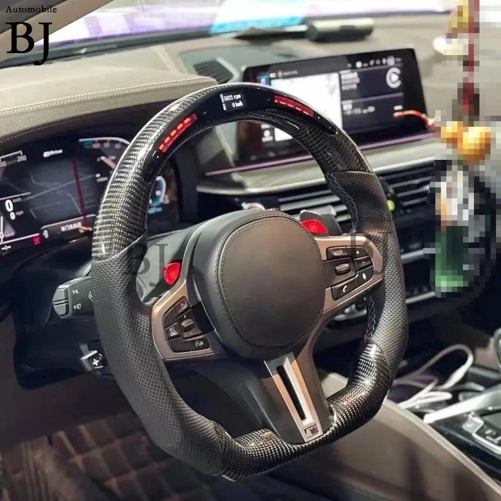 LED Steering Wheel Fit For BMW M1 M2 M3 M4 M5 G Series F40 F44 G20 G21 G28 G22 G29 G80 Carbon Fiber Customized Sport Wheel - Auto Part Pro Switzerland