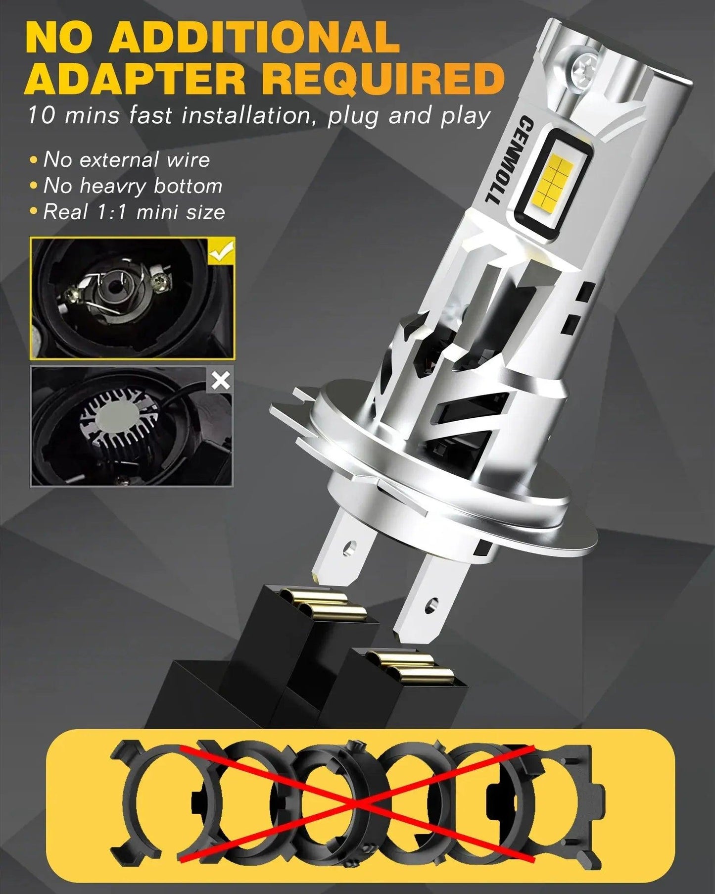2x Car Lamp H7 12V LED CANBUS Headlight Bulbs for Volkswagen VW Golf Passat CC B6 Jetta Tiguan Mercedes W203 BMW Ford Skoda - Auto Part Pro Switzerland