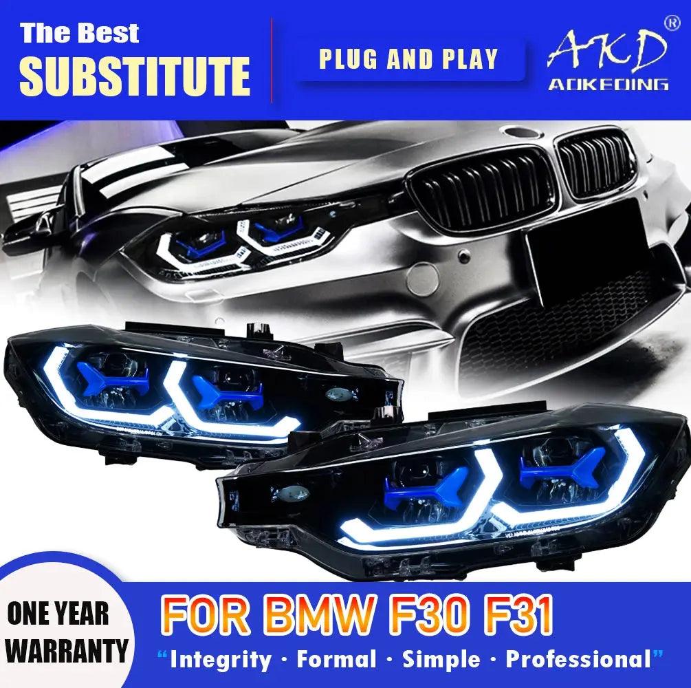 AKD Head Lamp for BMW F30 F35 LED Headlight 2013-2019 Headlights 320i 325i DRL Turn Signal High Beam Angel Eye Projector Lens - Auto Part Pro Switzerland