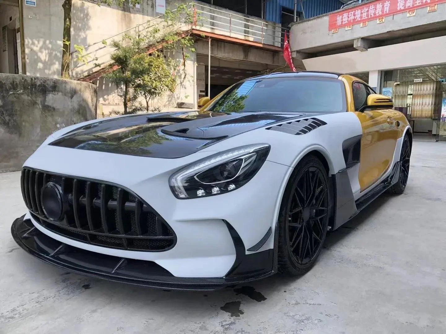 Carbon Fiber Body Kit Black Series Style for Mercedes Benz AMG GT GTC GTS Half Carbon Front Bumper Lip Fender Diffuser - Auto Part Pro Switzerland