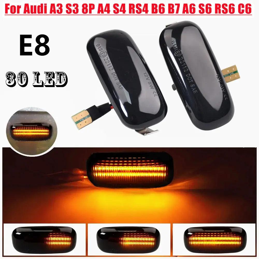 Turn Signal Side Marker Light For Audi A3 S3 8P A4 B6 B8 B7 S4 RS4 A6 S6 C5 2005 Sequential Led Dynamic Flashing Blinker - Auto Part Pro Switzerland