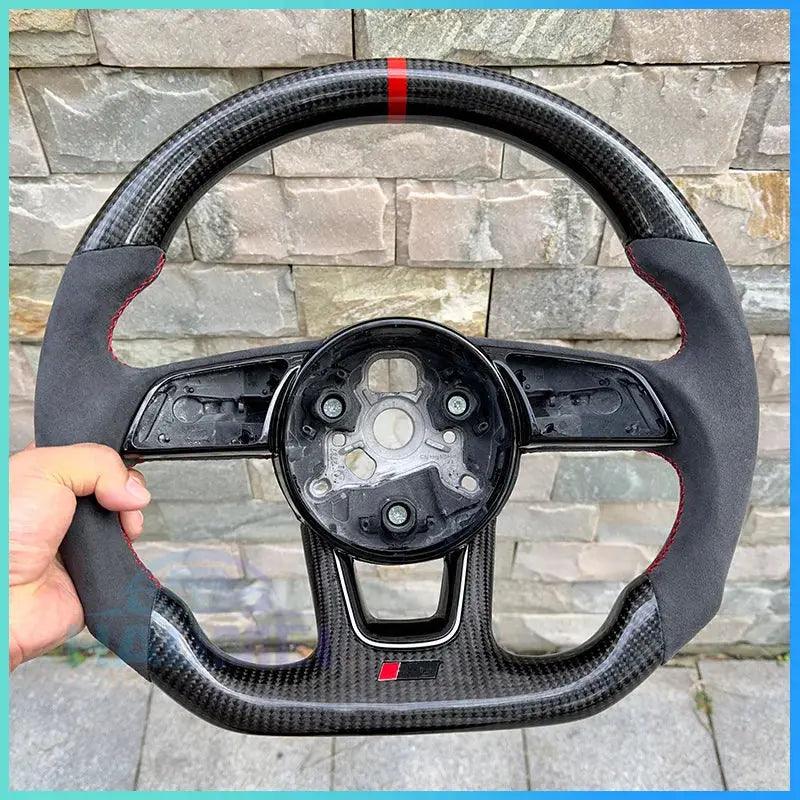 Carbon Fiber Steering Wheel, Suitable For Audi A3 A4 B9 RS3 S3 RS4 S4 A5 S5 Alcantara Material Production,Car Accessories - Auto Part Pro Switzerland