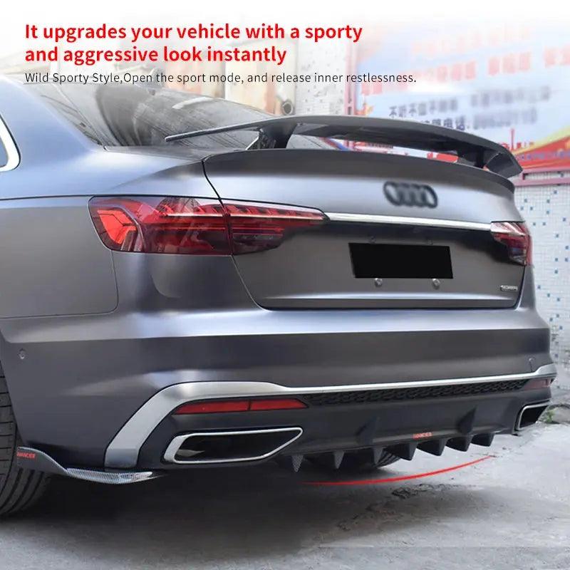 Audi A4 2017-2022 Rear Bumper Diffuser Shark Fin Spoiler Kit ABS - Auto Part Pro Switzerland