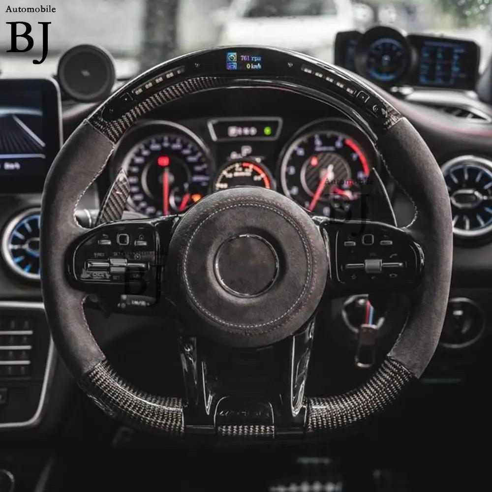 LED Steering Wheel Carbon Fiber Fit For Benz Mercedes AMG C63 E63 A C E CL GL W205 W204 W213 W212 2012-2021 Customized - Auto Part Pro Switzerland