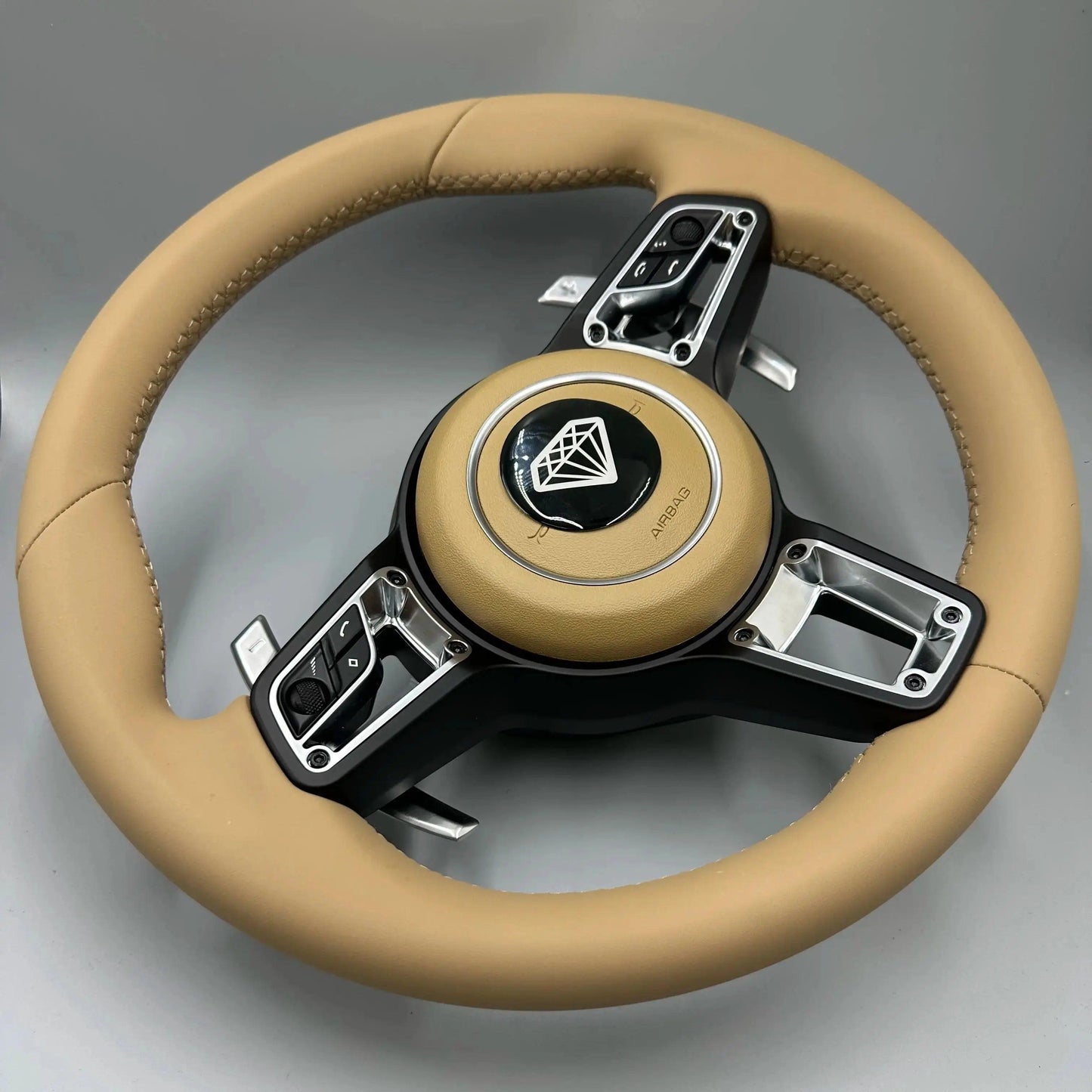 MT AUto Car Parts Full Leather Steering Wheel for Porsche Cayenne Boxster Panamera Cayman 911 991 970 997 718 Steering Wheel - Auto Part Pro Switzerland