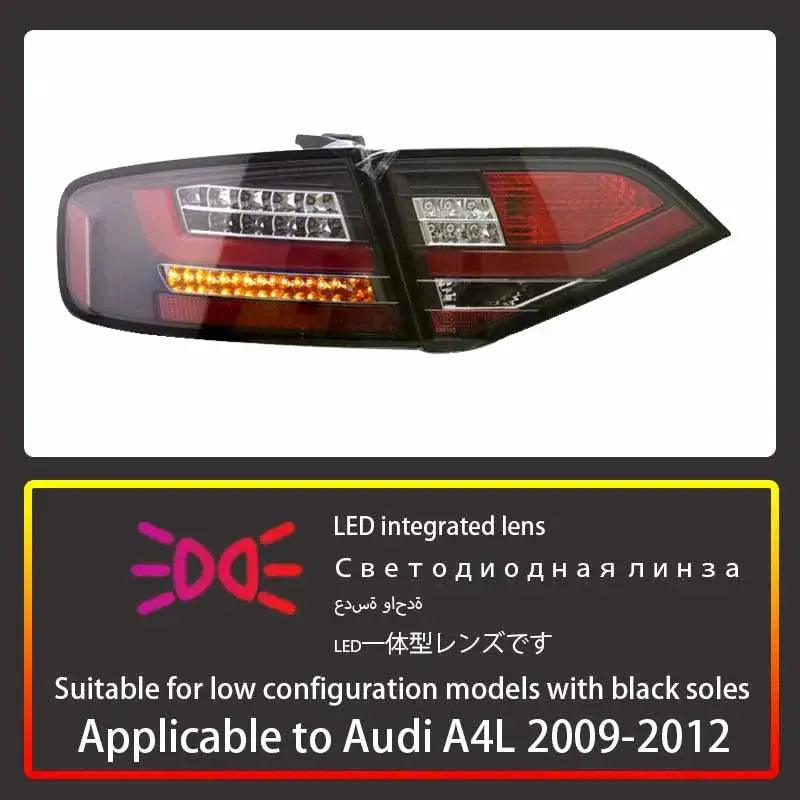 Applicable to 09-12 Audi A4L taillight assembly modified LED light guide running light brake light fog light black - Auto Part Pro Switzerland
