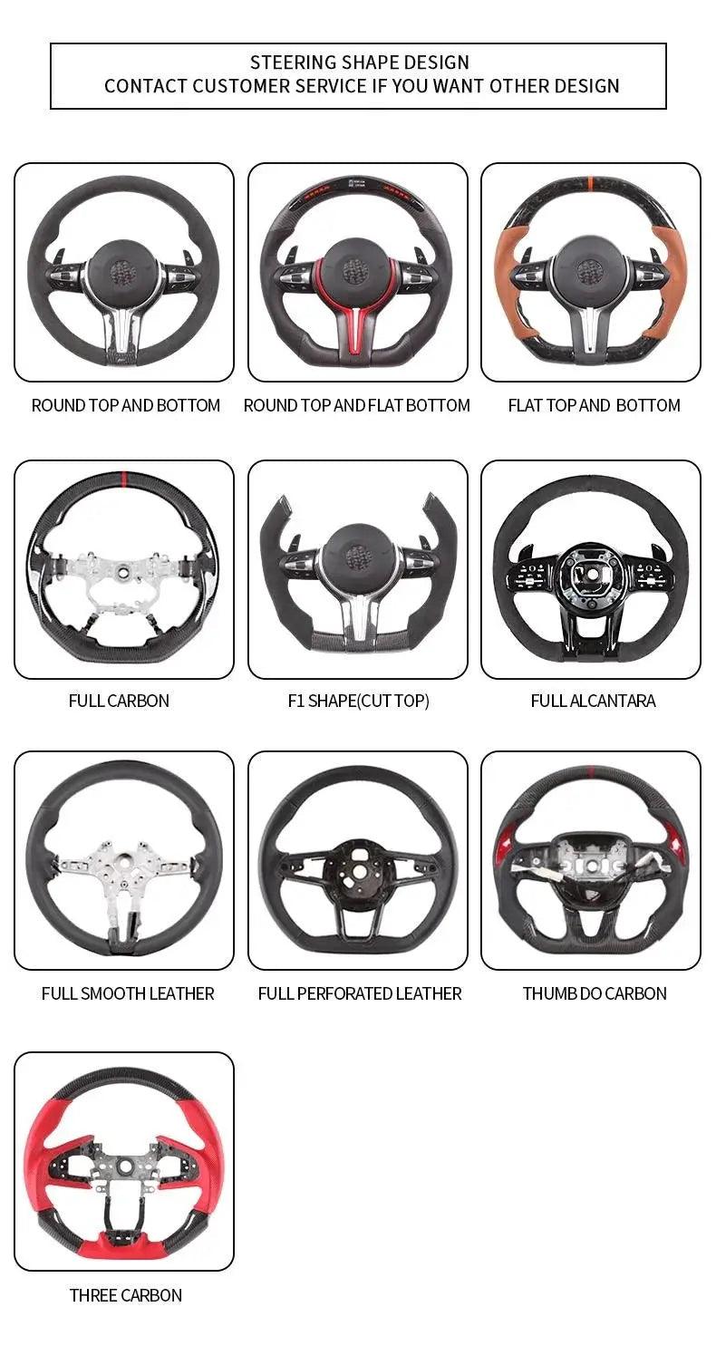 Real Carbon Fiber Steering Wheel For Volkswagen VW Golf MK7/7.5 6C GTI GTD R Polo 2013-2020 Perforated leather Car Modification - Auto Part Pro Switzerland