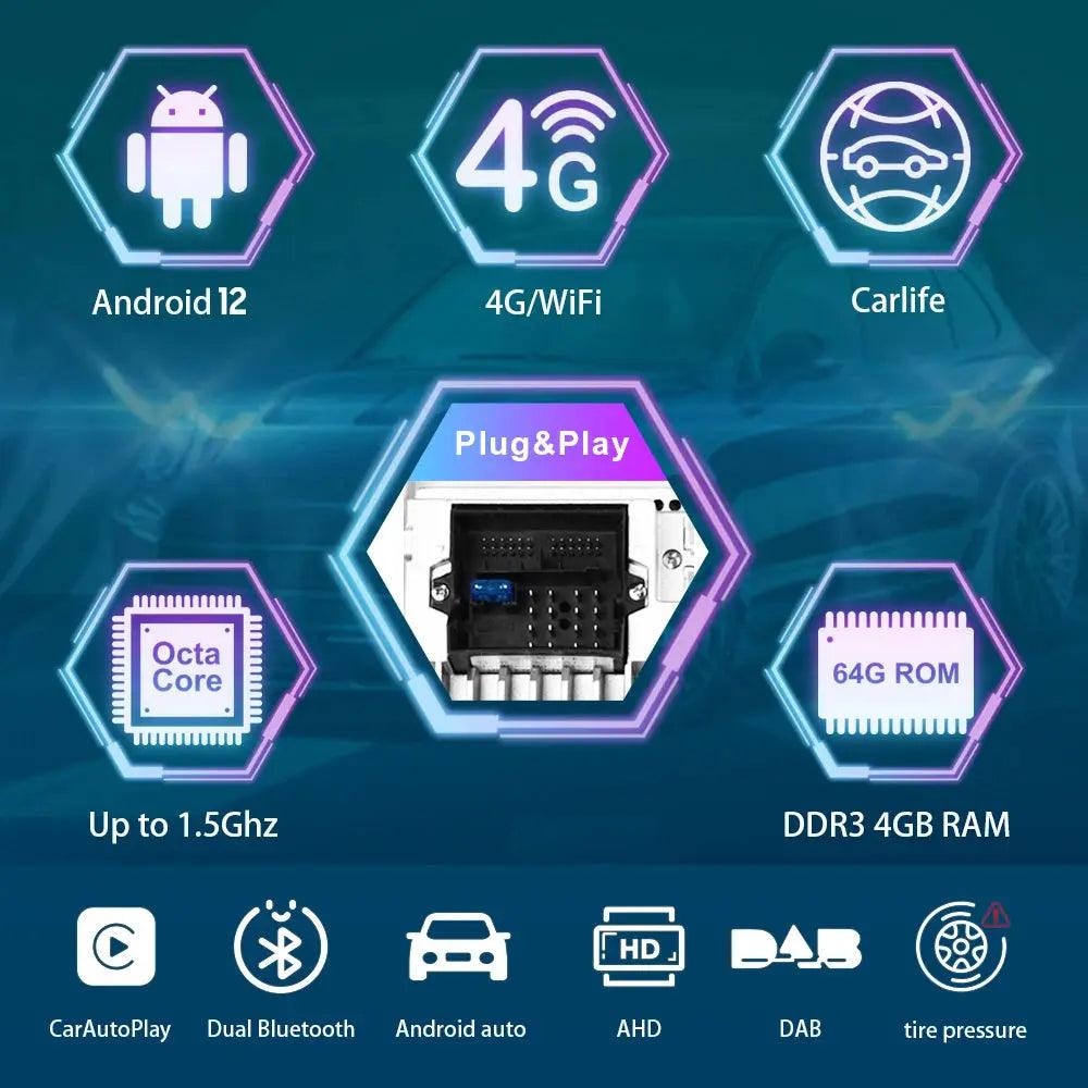 Car Multimedia Radio,Android For Porsche Cayenne 2010-2015,Apple Carplay,Auto,Octacore,64G ROM,GPS Navigation Stereo - Auto Part Pro Switzerland