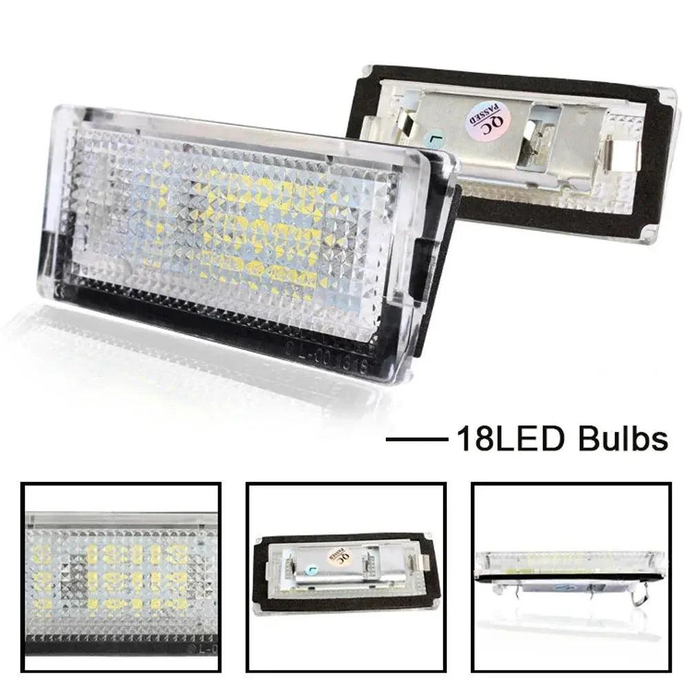 2Pcs 6500K 3528 SMD LED License Number Plate Lights White Canbus Error Free for BMW 3-series E46 1998-2005 3 4 5 Doors 12V - Auto Part Pro Switzerland