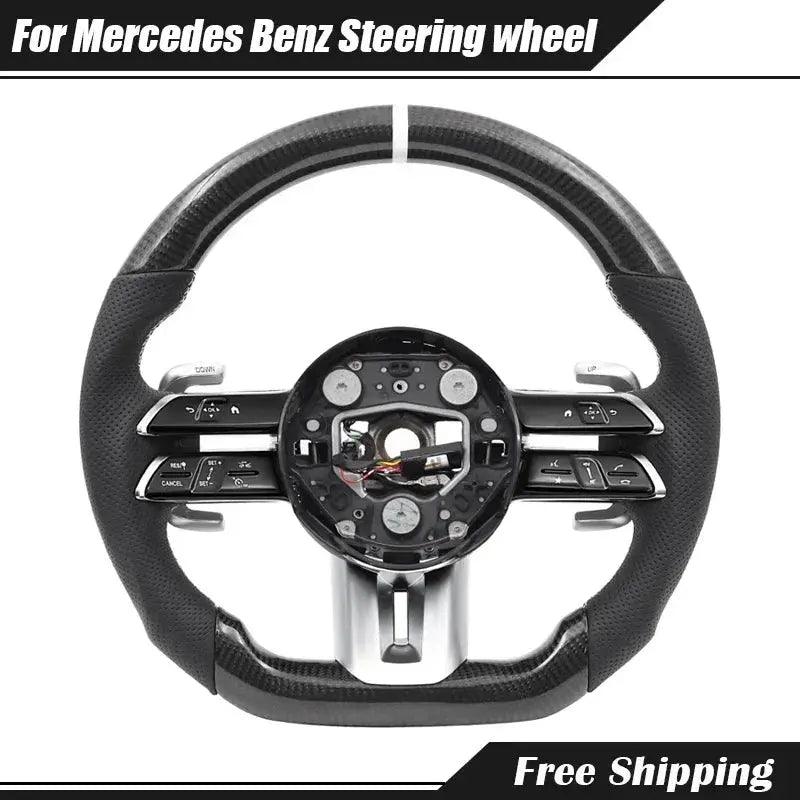 Car Carbon Fibre Steering Wheel For Mercedes Benz AMG A-Class C-Class E-Class W204 W205 W212 W213 W221 W222 E63 E63S E63 S63 C63 - Auto Part Pro Switzerland