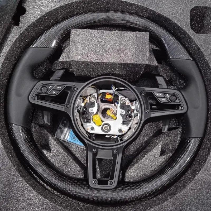 Car Steering Wheel for Porsche Macan Panamera Taycan Cayenne Cayman 718 911 918 Carbon Fiber Steering Wheel Car Accessories - Auto Part Pro Switzerland