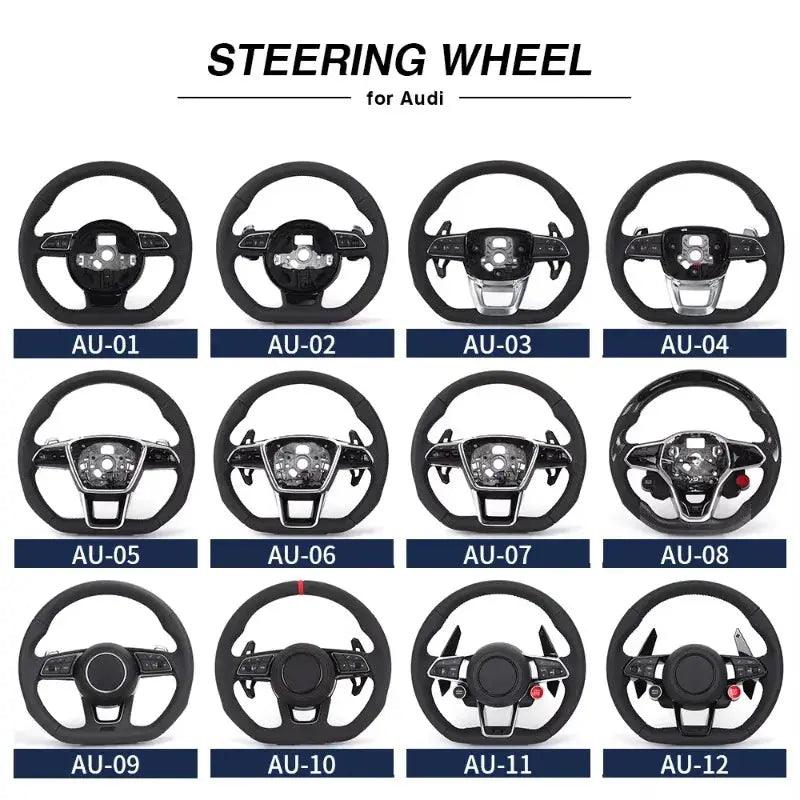 Car Start Button S-Line Half Alcantara Carbon Fiber Paddle LED Steering Wheel for TT R8 A4 A5 B8 B9 S4 RS6 A6 C7 RS Q5 Q6 - Auto Part Pro Switzerland