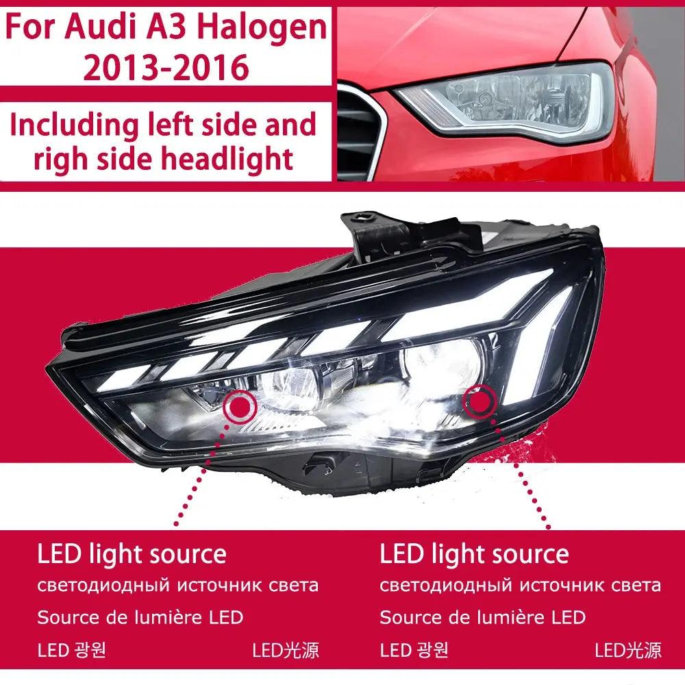 Car Styling Head Lamp for Audi A3 Headlights 2013-2016 A3 8V LED Headlight Projector Lens DRL Head Lamp Auto Accessories - Auto Part Pro Switzerland