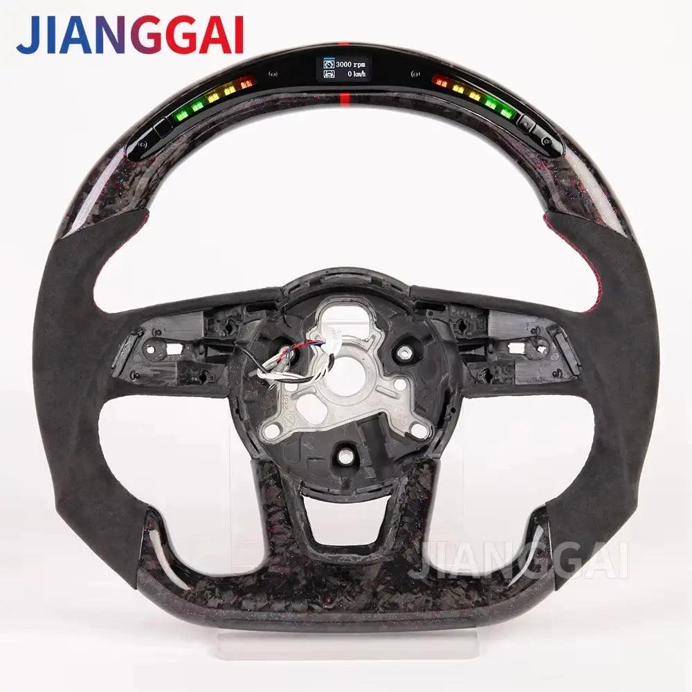 Led Carbon Fiber Steering Wheel For Audi RS3 RS4 RS5 S3 S4 S5 A3 A5 A4 2016-2021 Sport Steering Wheel Start Buttons Paddles - Auto Part Pro Switzerland