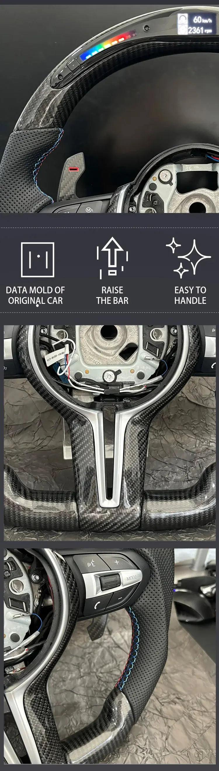 COME2ME Car Steering Wheel Carbon Fiber LED Style M Sports For BMW F30 F10 F11 F31 F20 F21 F22 F15 F16 F35 F36 F32 F80 M3 M6 - Auto Part Pro Switzerland