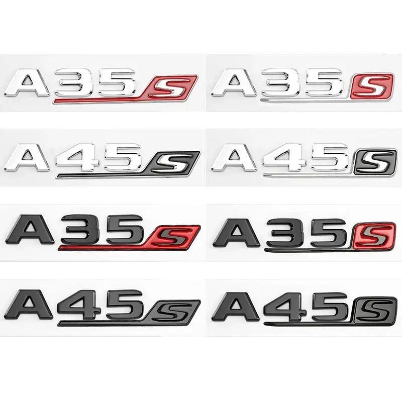 3d ABS Chrome Black Logo A35S A45S Emblem Letters Badge Car Sticker For Mercedes Benz A45S AMG W176 W177 Accessories - Auto Part Pro Switzerland