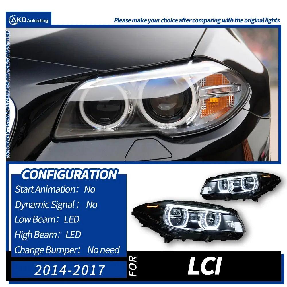 AKD Car Styling Head Lamp for BMW F10 Headlights 2010-2017 520i 525i 530i F18 LED Headlight DRL Projector Lens Auto Accessories - Auto Part Pro Switzerland