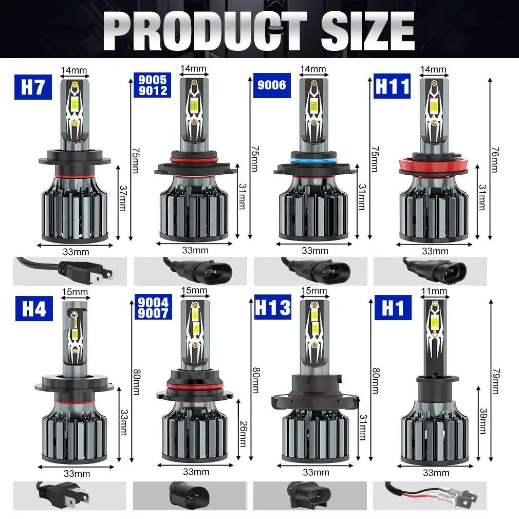 XSTORM H1 H4 H7 LED Bulb H8 H11 9005 HB3 9006 HB4 9004 HB1 9007 HB5 H13 Led Car Headlight 30000LM Turbo Lights lampada 12V Lamp - Auto Part Pro Switzerland