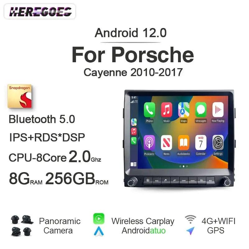 8.4" Android 13 Car Radio for Porsche Cayenne 2010 2011-2017 Navigation Stereo 8+256G Bluetooth Wifi RDS GPS Multimedia Player - Auto Part Pro Switzerland