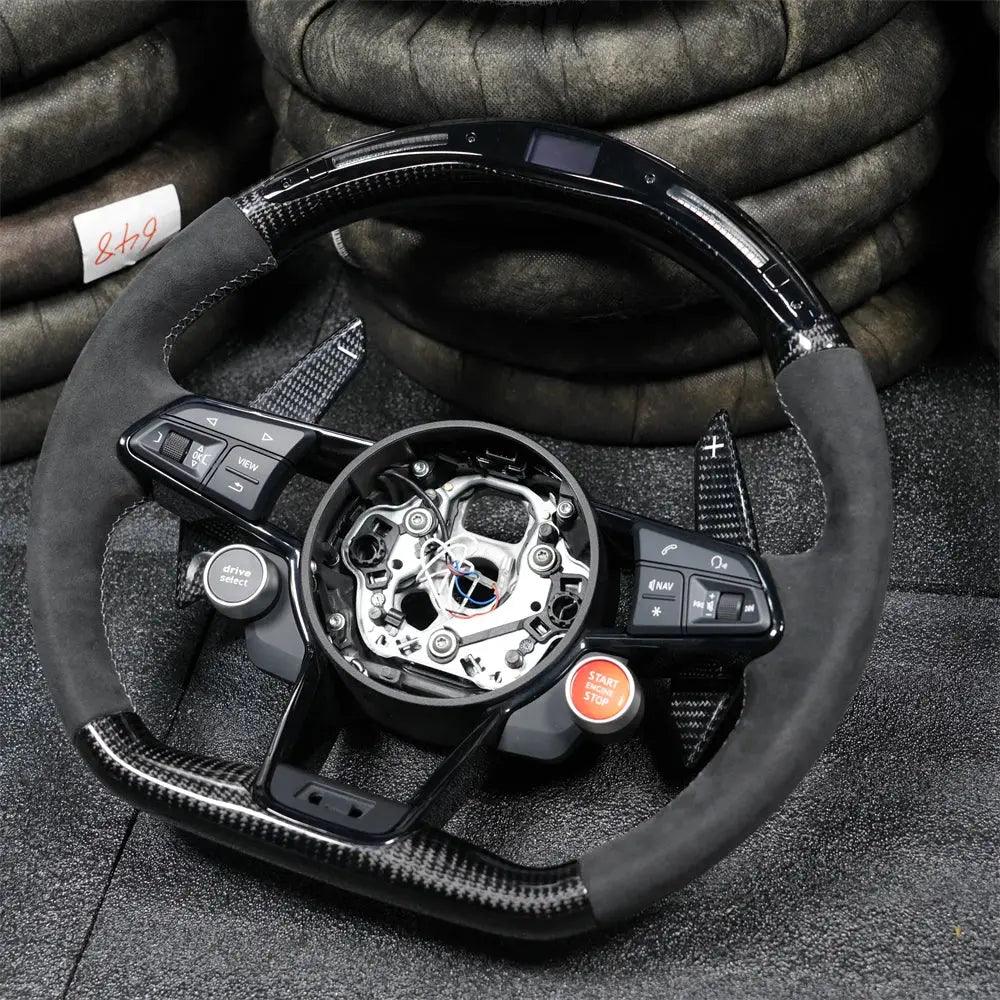 Led Carbon Fiber Steering Wheel Customized For Audi R8 TTS TT 2016-2021 Models LED Shift Sport Steering Wheel - Auto Part Pro Switzerland