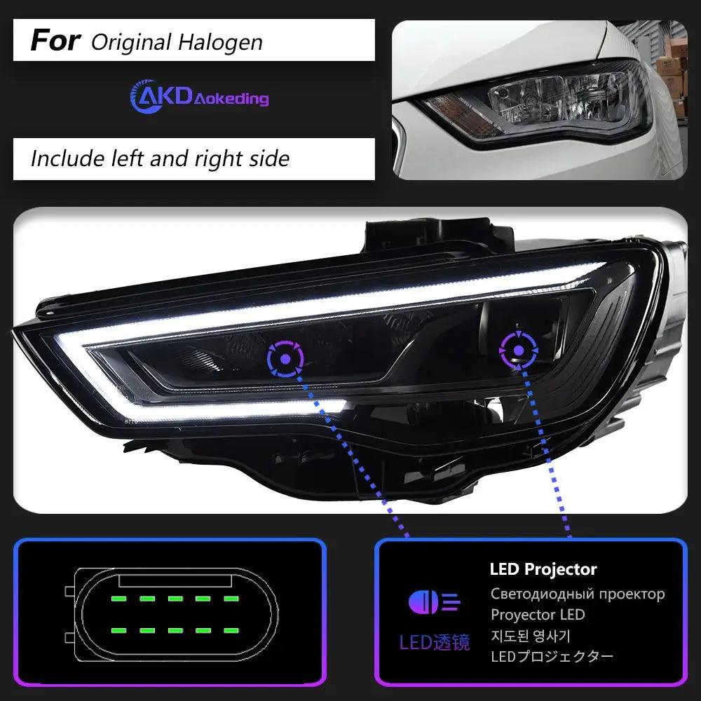 AKD Car Styling Head Lamp for Audi A3 Headlights 2014-2016 A3 8V LED Headlight Projector Lens DRL Head Lamp Auto Accessories - Auto Part Pro Switzerland