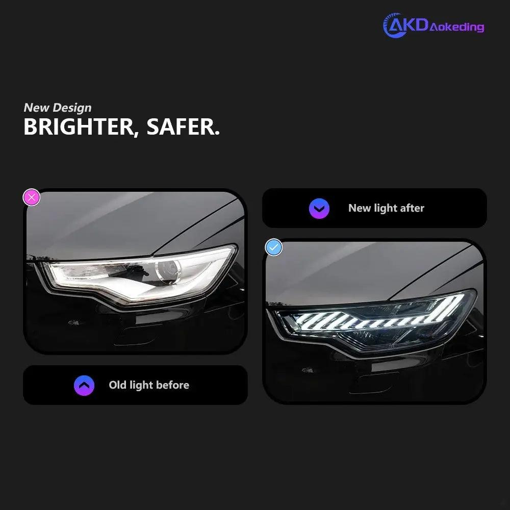 Car Accessories Head Lamp for Audi A6 Headlights 2012-2015 Upgrade A7 Design LED Headlight DRL Dynamic Singal High Low Beam - Auto Part Pro Switzerland