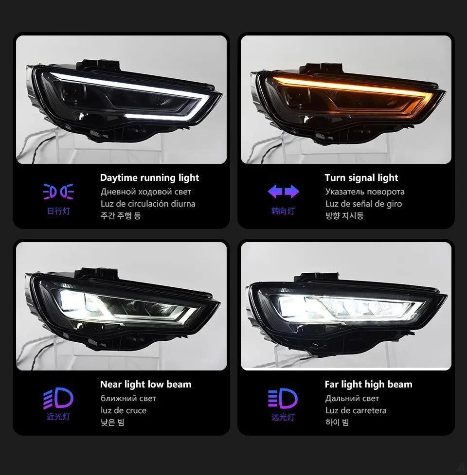 AKD Car Styling Head Lamp for Audi A3 Headlights 2014-2016 A3 8V LED Headlight Projector Lens DRL Head Lamp Auto Accessories - Auto Part Pro Switzerland