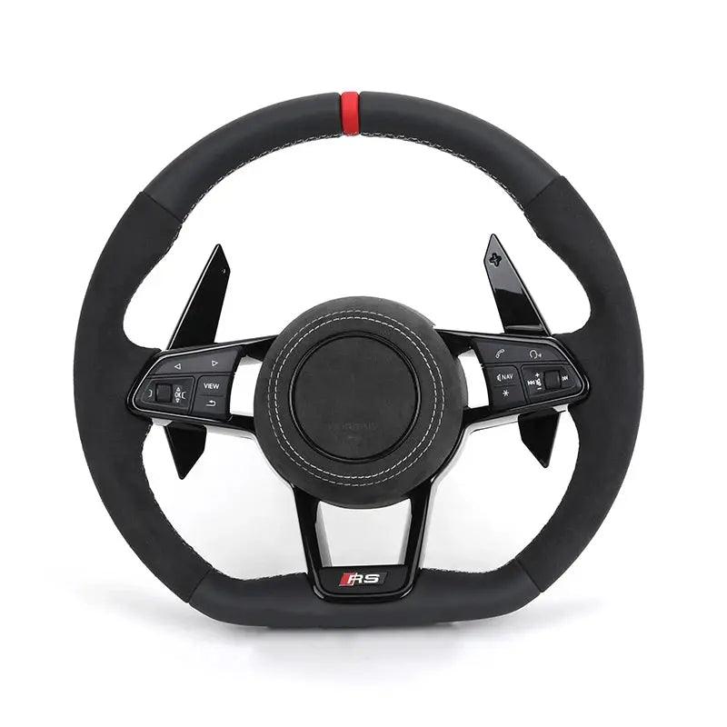 Car Start Button S-Line Half Alcantara Carbon Fiber Paddle LED Steering Wheel for TT R8 A4 A5 B8 B9 S4 RS6 A6 C7 RS Q5 Q6 - Auto Part Pro Switzerland