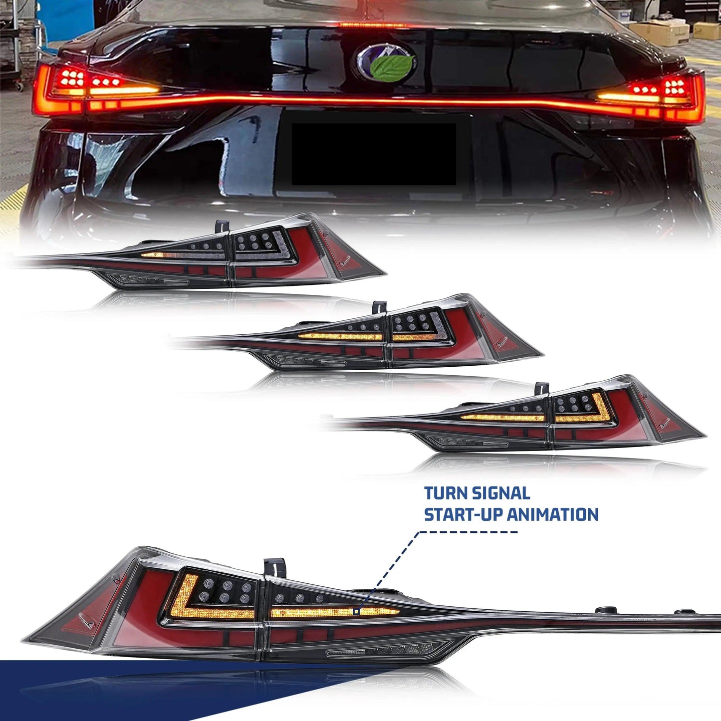 LED Tail Lights for Lexus IS250 IS300 IS350 IS200t ISF 2013-2020 Start Up Animation Sequential Facelift Lamps - Auto Part Pro Switzerland