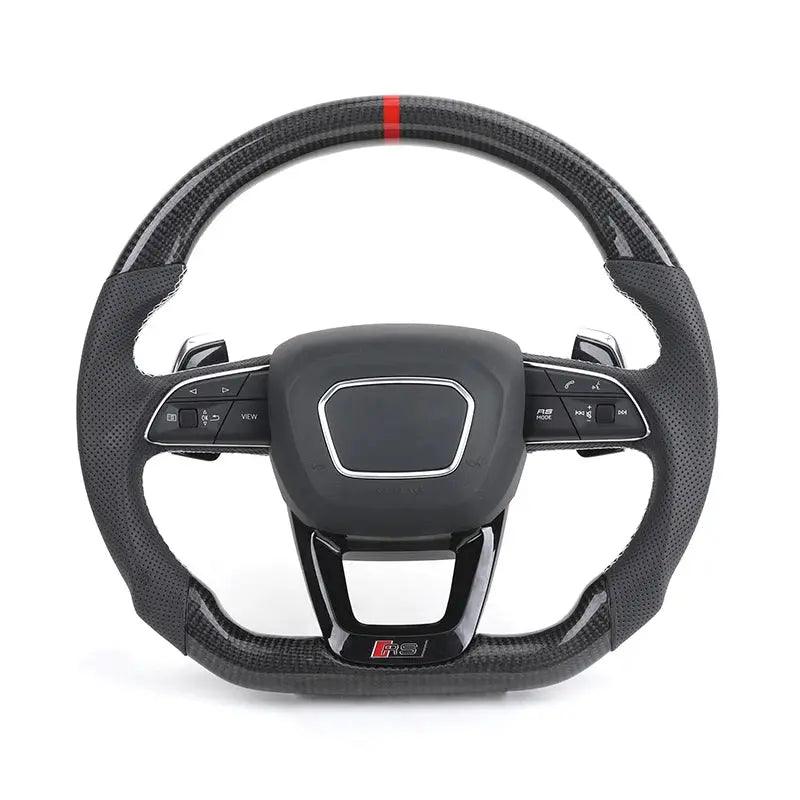 Car Start Button S-Line Half Alcantara Carbon Fiber Paddle LED Steering Wheel for TT R8 A4 A5 B8 B9 S4 RS6 A6 C7 RS Q5 Q6 - Auto Part Pro Switzerland