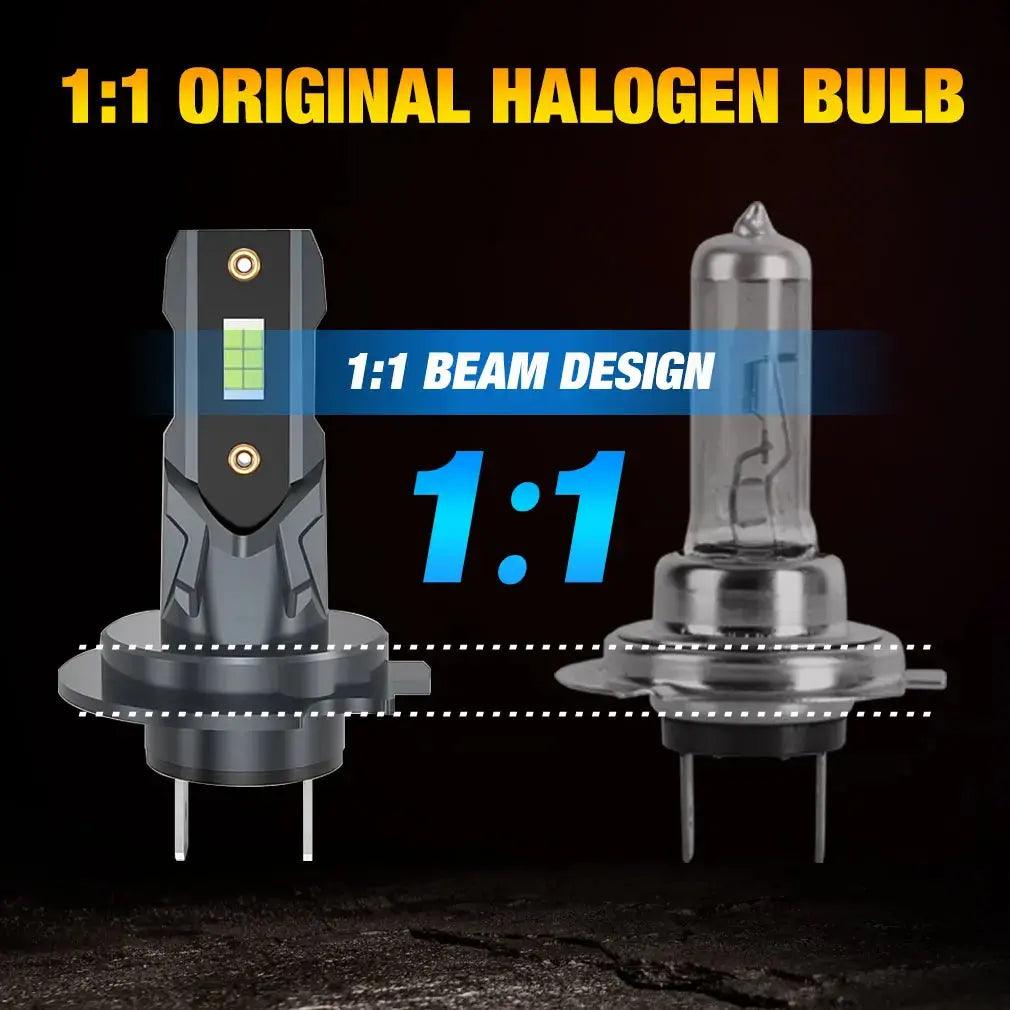 2Pcs 22000LM H7 LED Headlight Bulb 12pcs CSP 3570 Car Headlamp Auto Mini Canbus H7 Led Bulb Turbo Light 6500K 12V 110W - Auto Part Pro Switzerland