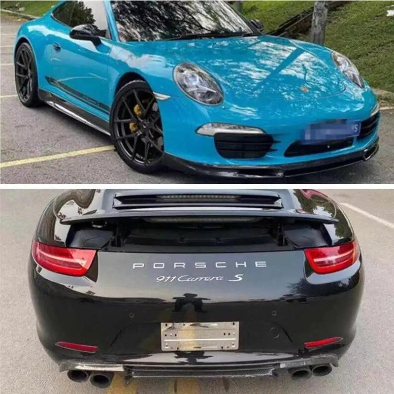 For Porsche 911 991 2012 2013 2014 2015 Real Carbon Fiber Front Lip Rear Diffuser Body Side Skirt Kit Trunk Spoiler Refits - Auto Part Pro Switzerland