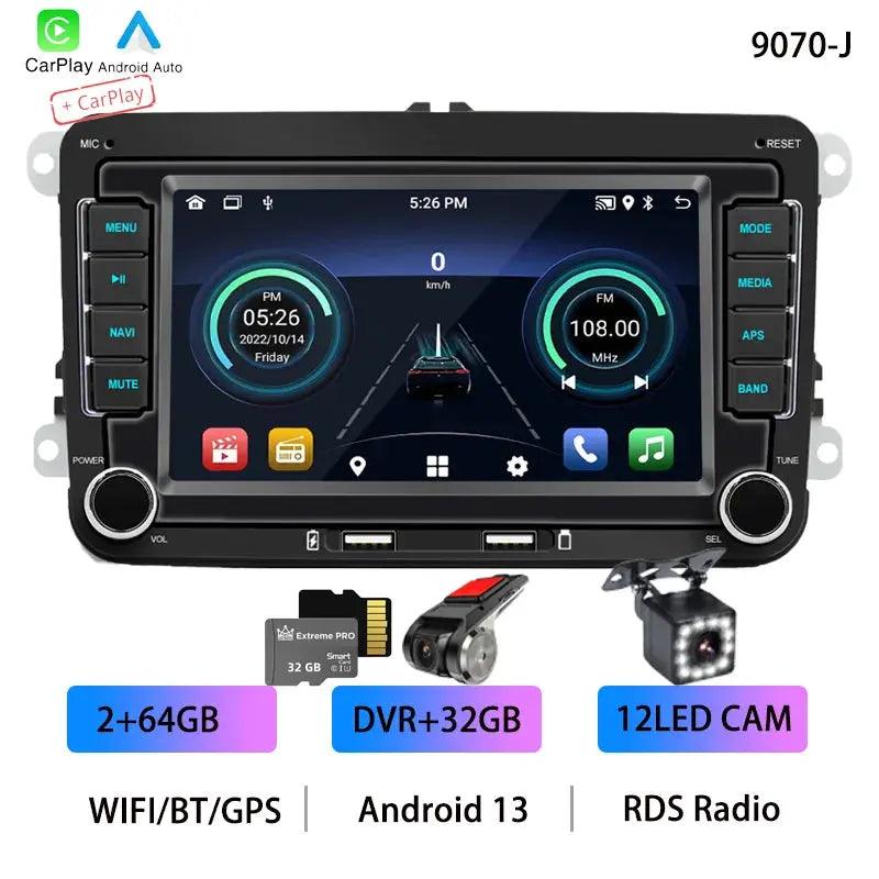 BQCC 7" 2Din For Volkswagen Car Stereo Android 13 Quad/Octa Core WIFI GPS BT Wireless Carplay Android Auto Navigation Autoradio - Auto Part Pro Switzerland