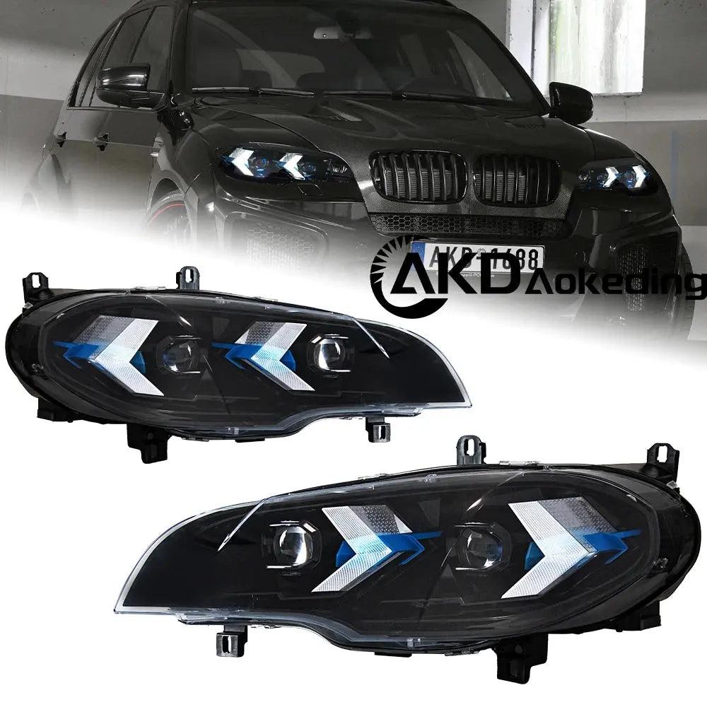 AKD Car For BMW E70 2007-2013 Headlights DRL Hella 12V H7 LED Bi Xenon Bulbs Fog Light Tools 2 PCS Angel Eye X5 Cars Accessories - Auto Part Pro Switzerland