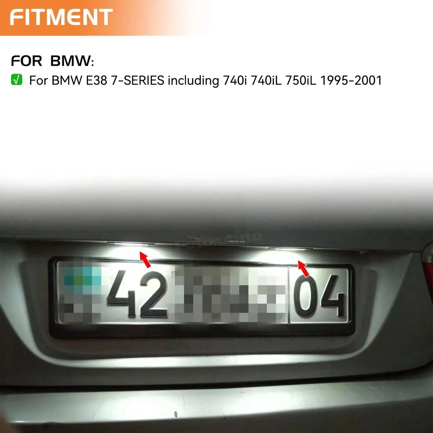 LED No Error License Plate Light White Tag Plate Lamp For BMW E38 7 Series 728i 730i 730d 740i 740d 740iL 750i 750iL 1995-2001 - Auto Part Pro Switzerland