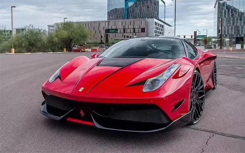 BodyKit For Ferrari 458 Italia update to Misha Style Fiberglass or semi-carbon fiber bumper side skirt spoiler hood - Auto Part Pro Switzerland