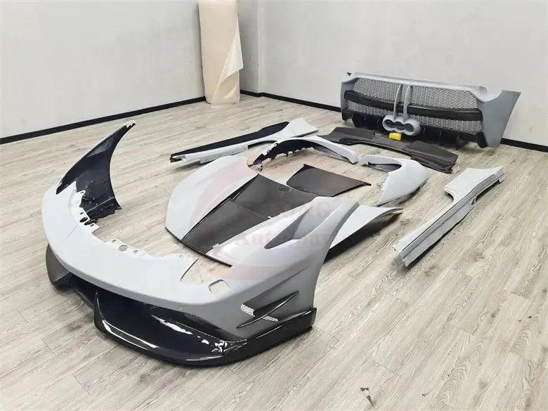 BodyKit For Ferrari 458 Italia update to Misha Style Fiberglass or semi-carbon fiber bumper side skirt spoiler hood - Auto Part Pro Switzerland