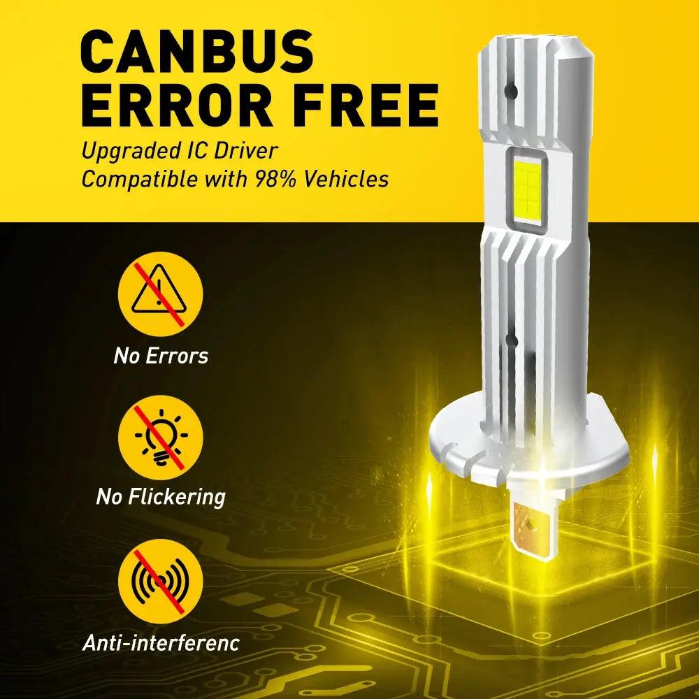 AUXITO 2Pcs 12000LM H1 LED Headlight Bulb H1 LED Canbus Car Head Fog Light 6500K White 12V 60W No Fan for Volkswagen VW Kia - Auto Part Pro Switzerland