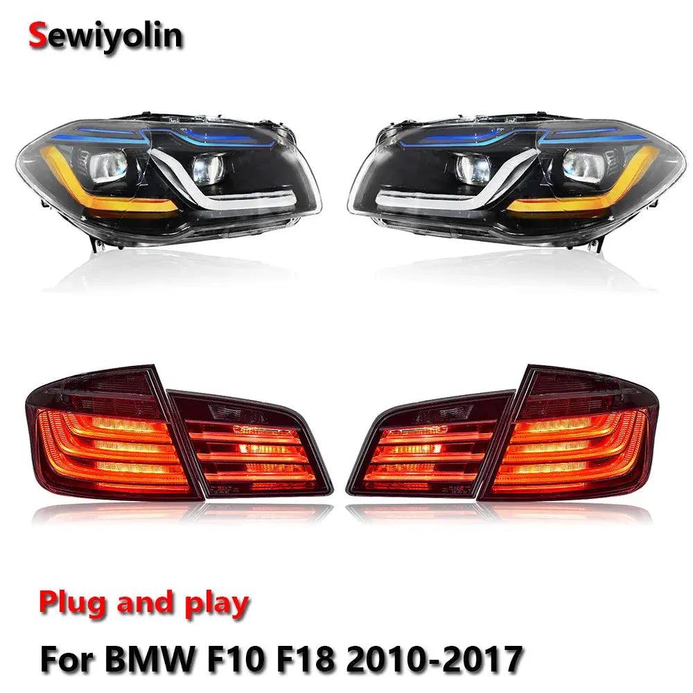 Car LED Headlight+Tail Light Assemblies For BMW F10 F18 2010-2017 Auto Fog DRL Brake Turn Signal Lamp Plug and Play - Auto Part Pro Switzerland