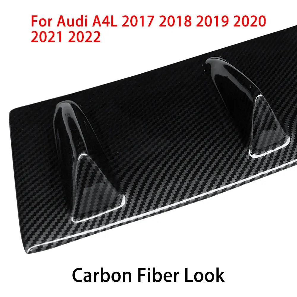 Audi A4 2017-2022 Rear Bumper Diffuser Shark Fin Spoiler Kit ABS - Auto Part Pro Switzerland