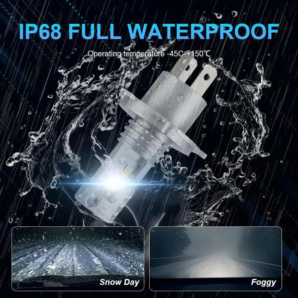1/2X 16000LM LED H4 9003 LED Canbus Headlight Bulb CSP Fanless With High & Low Beam for Car Motorcycle Auto Lupuauto - Auto Part Pro Switzerland