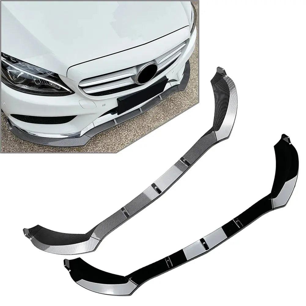 3Pcs Car Front Bumper Lip Splitter Spoiler Body Kit For Mercedes Benz C Class W205 C180 C200 C260 AMG 2015 2016 2017 2018 - Auto Part Pro Switzerland